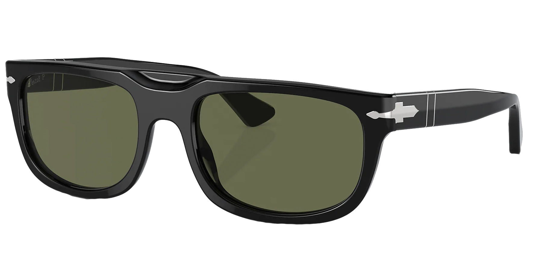 Persol Polarized Oval Shiny Black - Eyedictive