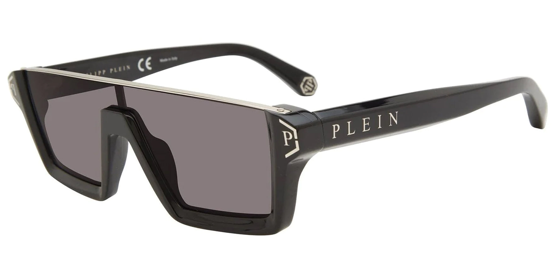 Philipp Plein Shelter Black Rectangular Shield - Eyedictive