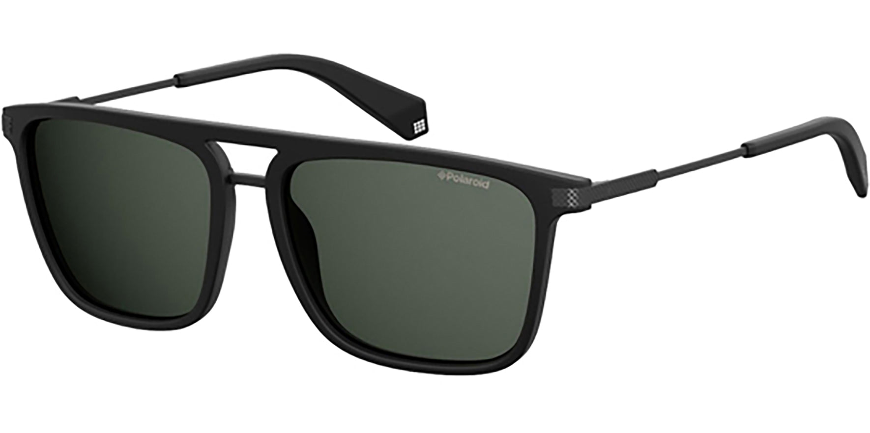 Polaroid Polarized Matte Black Double Bridge Square - Eyedictive