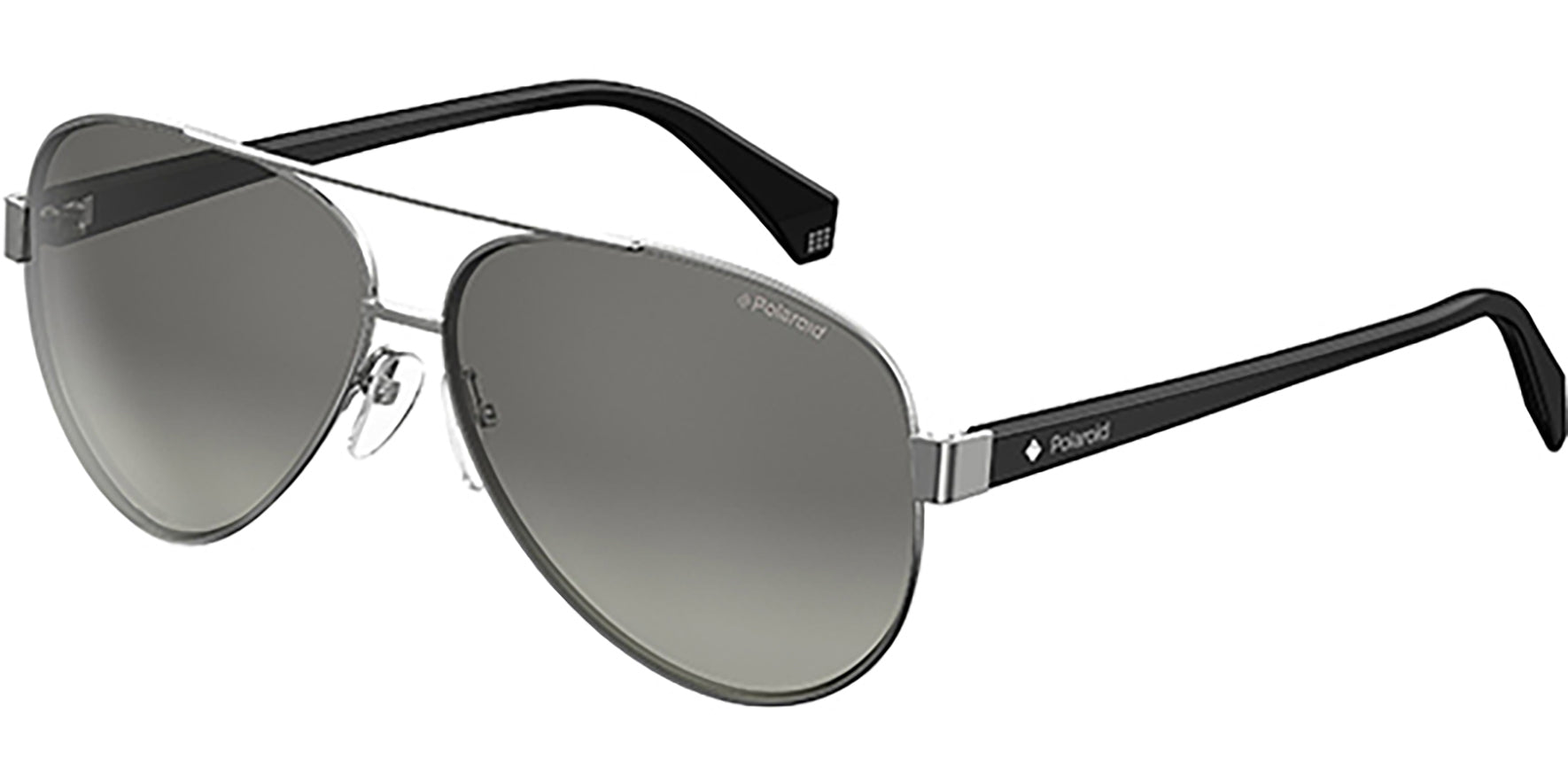 Polaroid Polarized Ruthenium Aviator w/ Gradient Lens - Eyedictive