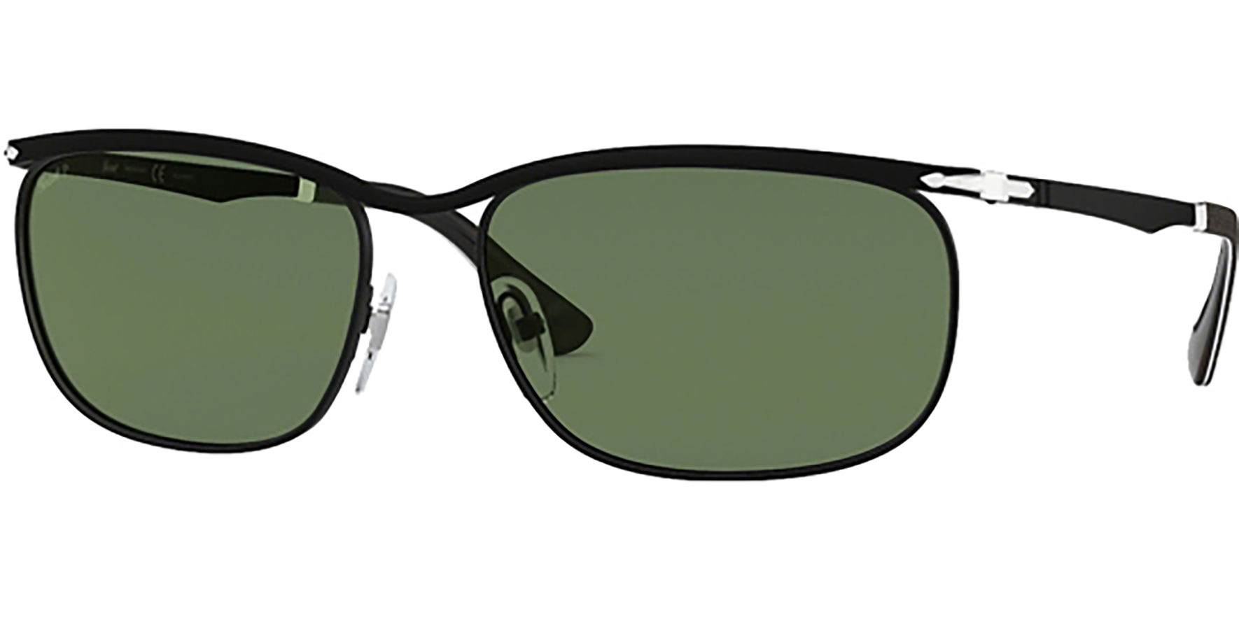 Persol Key West Polarized Black Wrap Brow-Line - Eyedictive