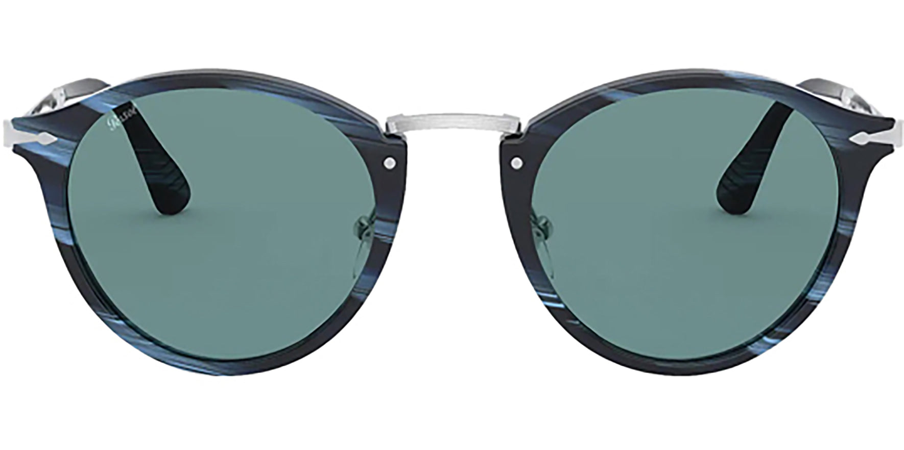 Persol Striped Blue Phantos w/ Tempered Glass Lens - Eyedictive