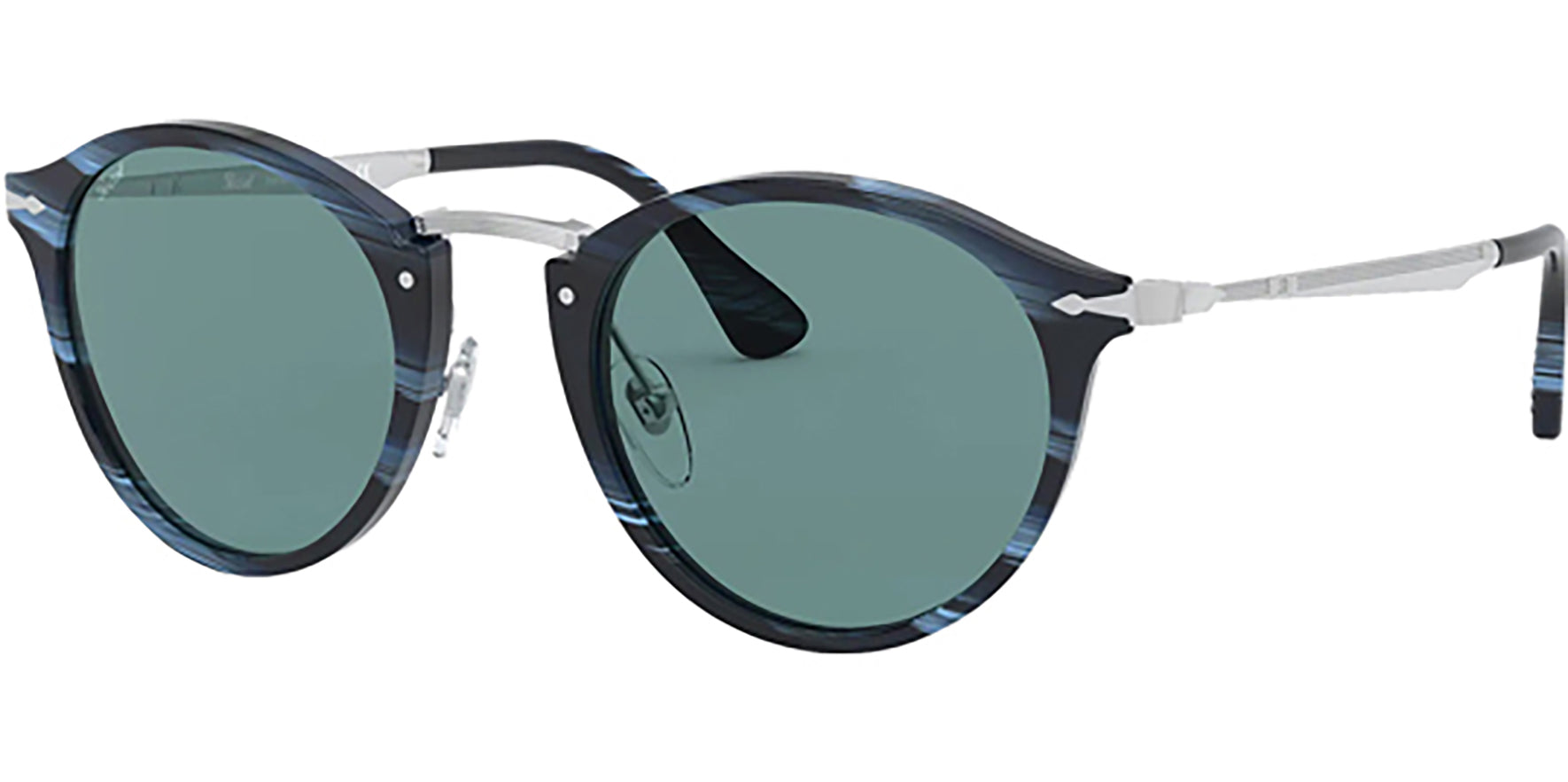 Persol Striped Blue Phantos w/ Tempered Glass Lens - Eyedictive