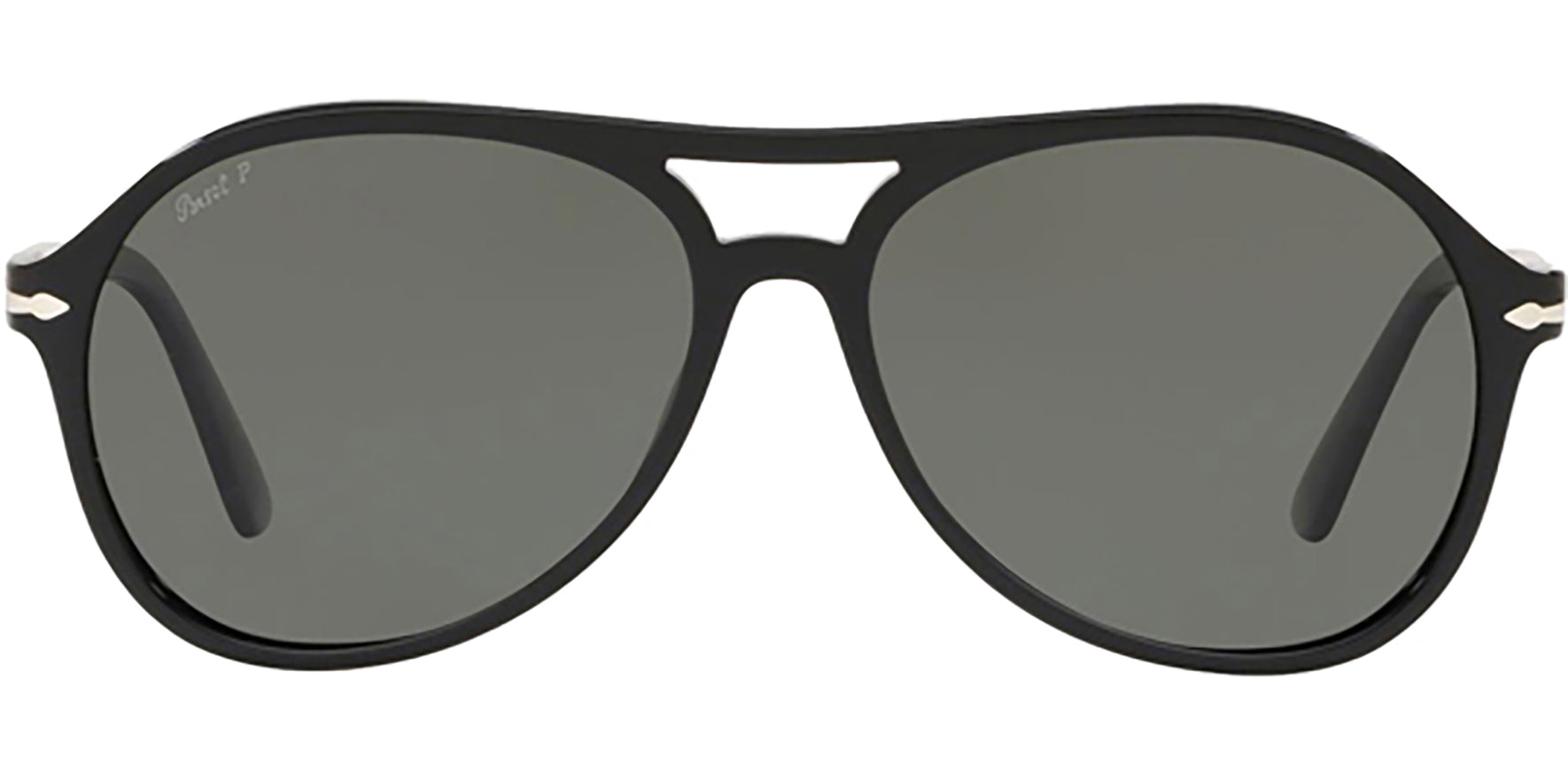 Persol Polarized Black Pilot w/ Glass Lens - Eyedictive