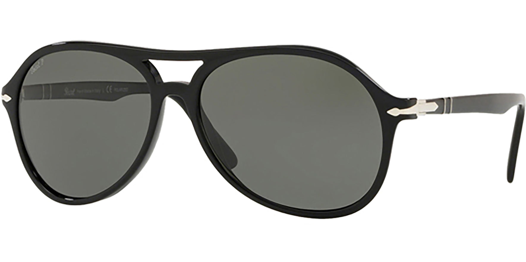 Persol Polarized Black Pilot w/ Glass Lens - Eyedictive