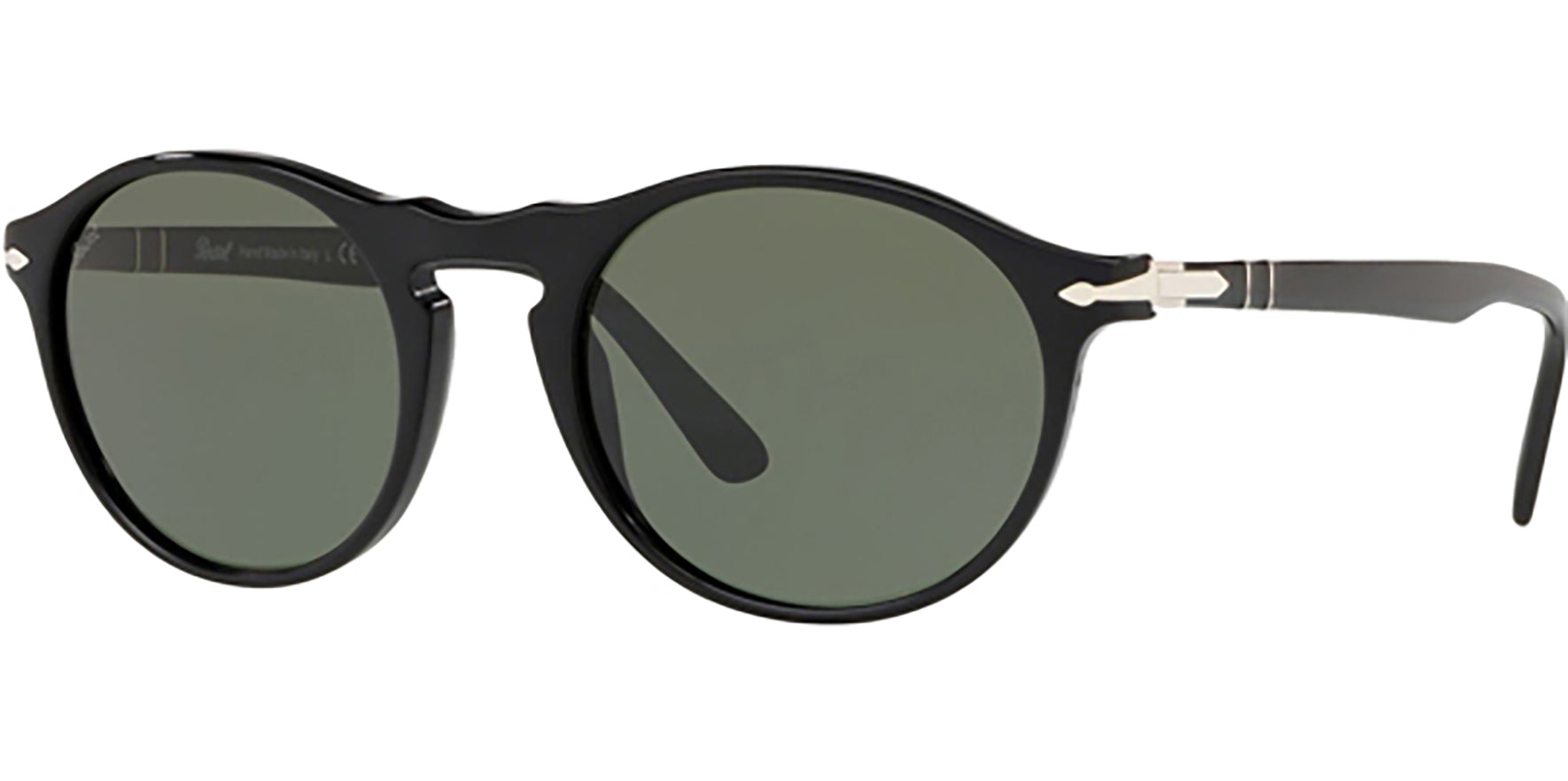 Persol----Black Round Classic w/ Glass Lens - Eyedictive