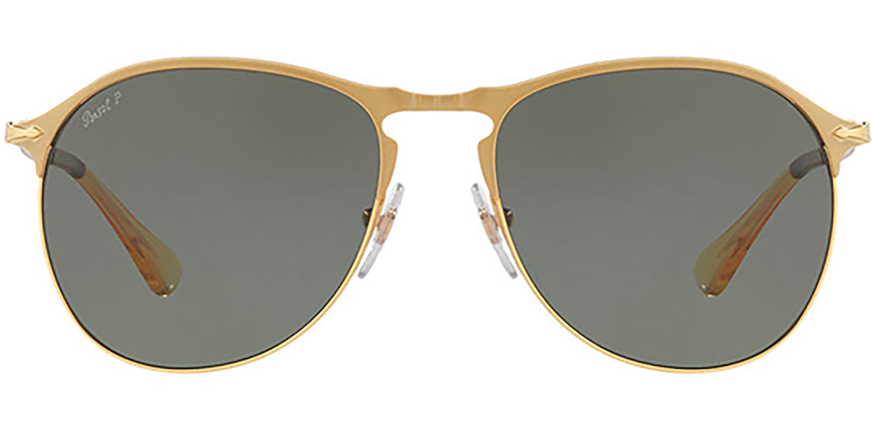 Persol Polarized Matte Gold-Tone Modified Aviator - Eyedictive