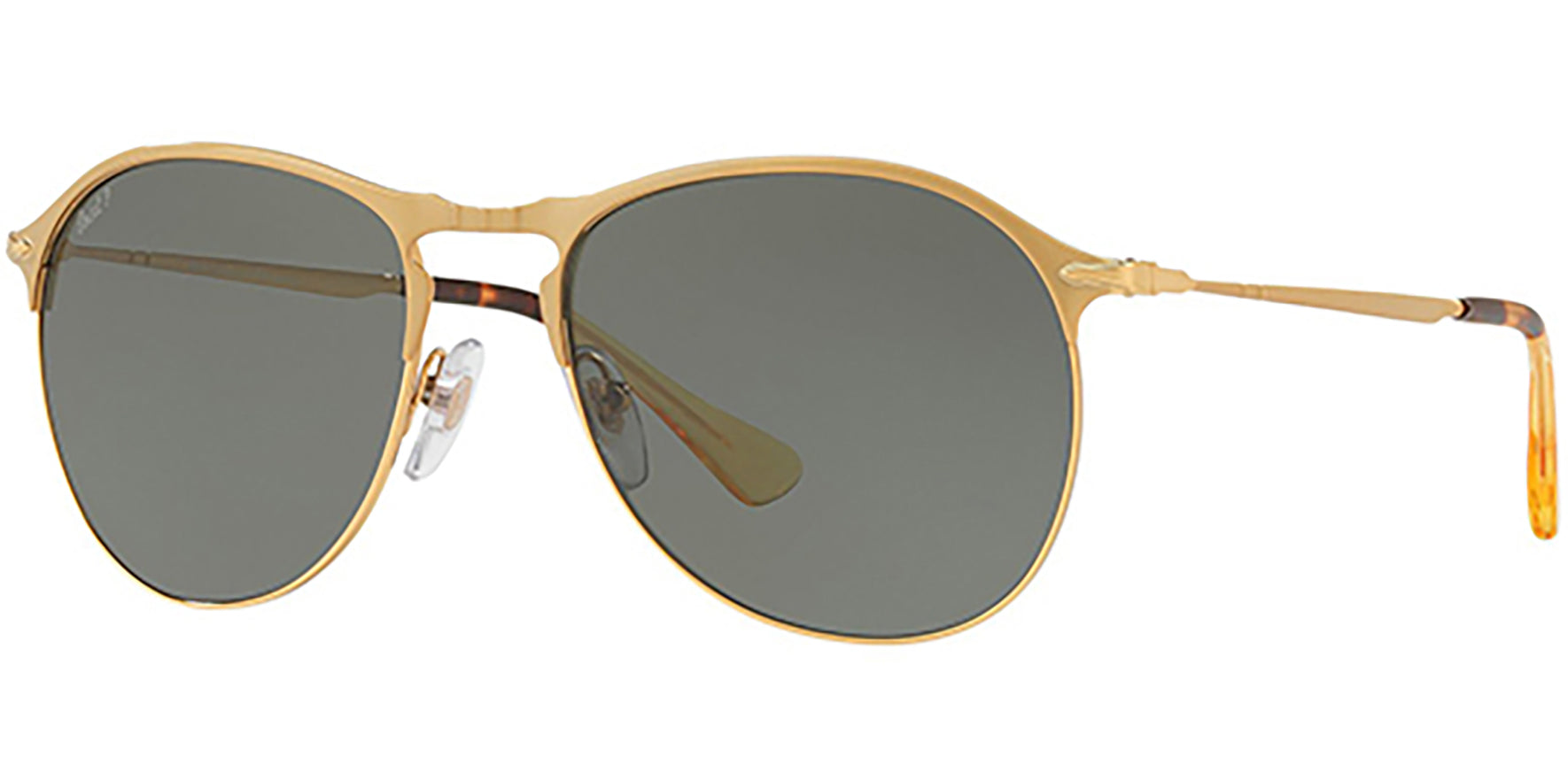 Persol Polarized Matte Gold-Tone Modified Aviator - Eyedictive