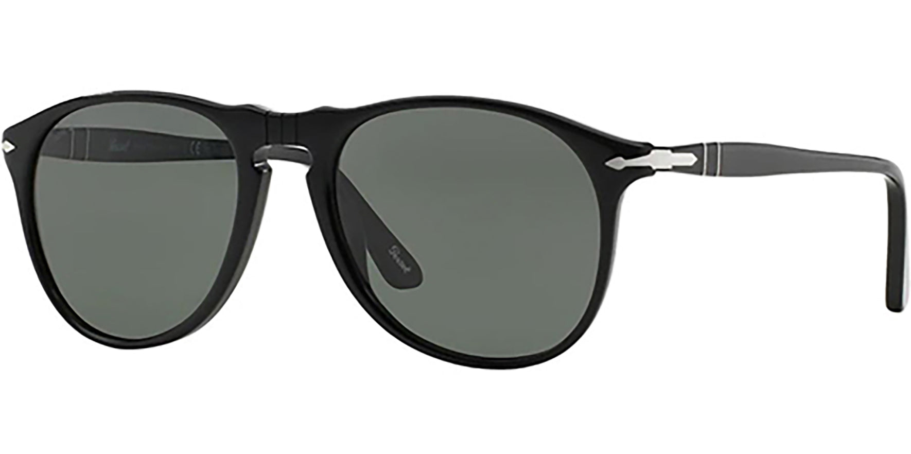 Persol Polarized Black Pilot w/ Glass Lens - Eyedictive