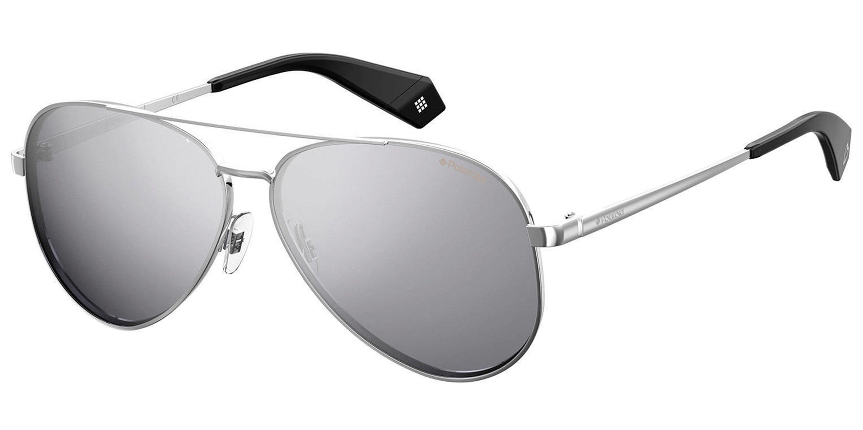 Polaroid Love Island Polarized Silver-Tone Aviator w/ Mirror Lens - Eyedictive