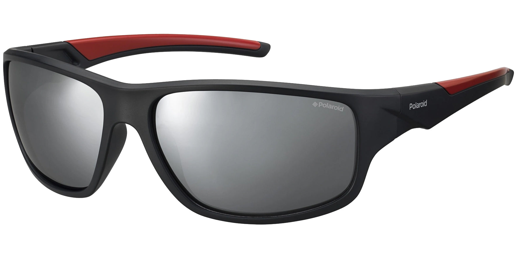 Polaroid Polarized Black/Red Sport Wrap w/ Mirror Lens