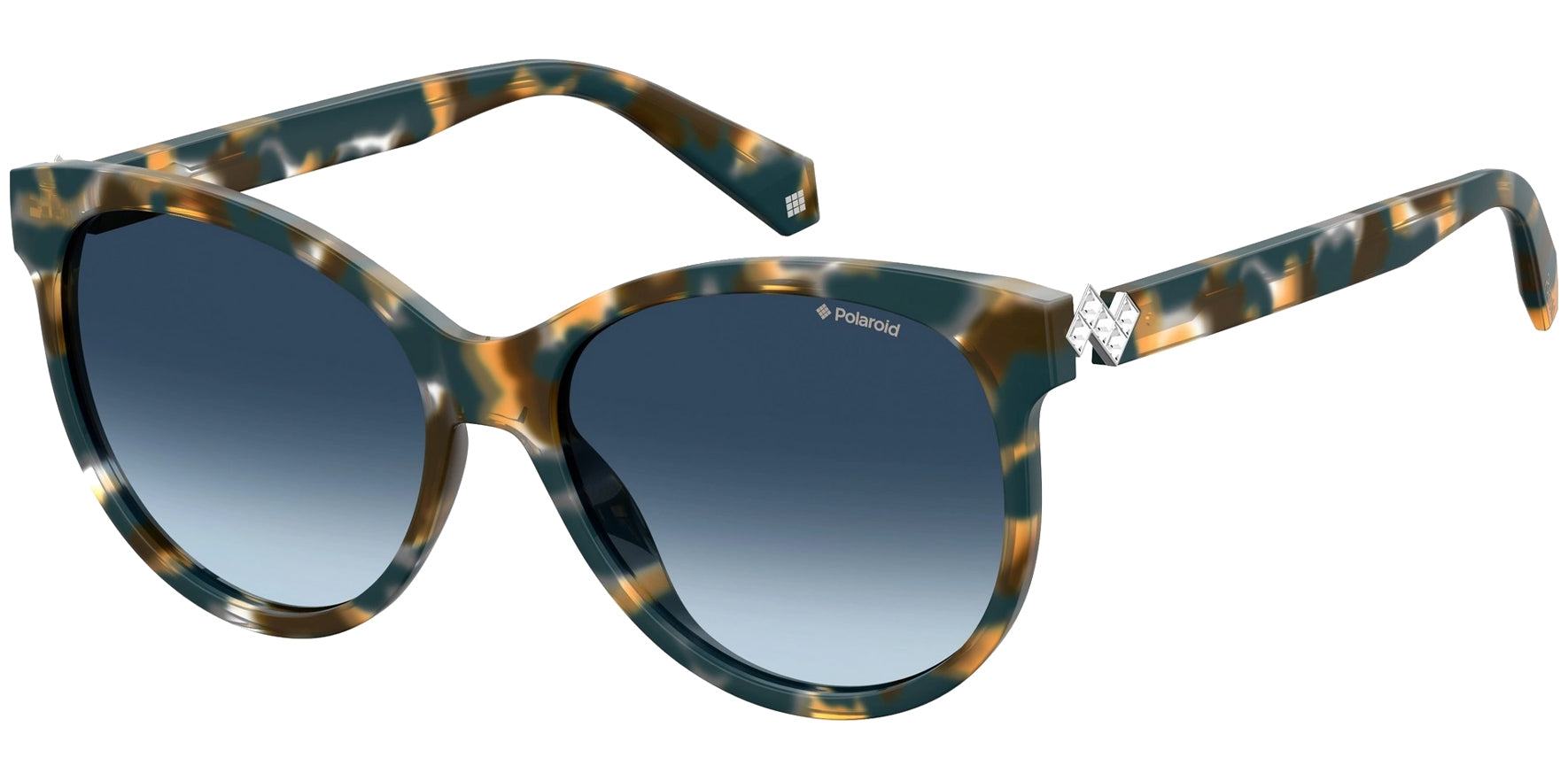 Polaroid Polarized Teal Havana Cat Eye w/ Gradient Lens