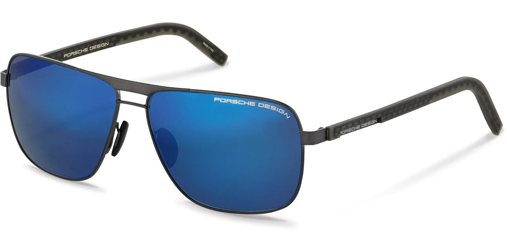 Porsche Design Matte Grey Navigator w/ Blue Mirror Lens - Eyedictive