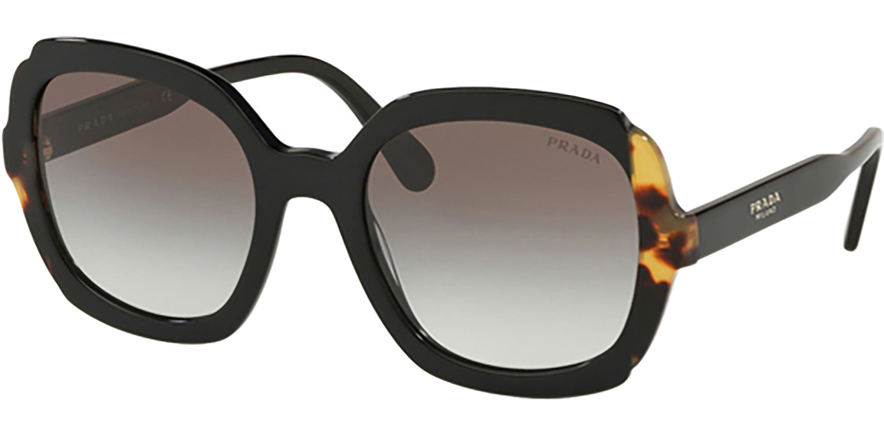 Prada Black/Havana Oversize Square w/Gradient Lens - Eyedictive