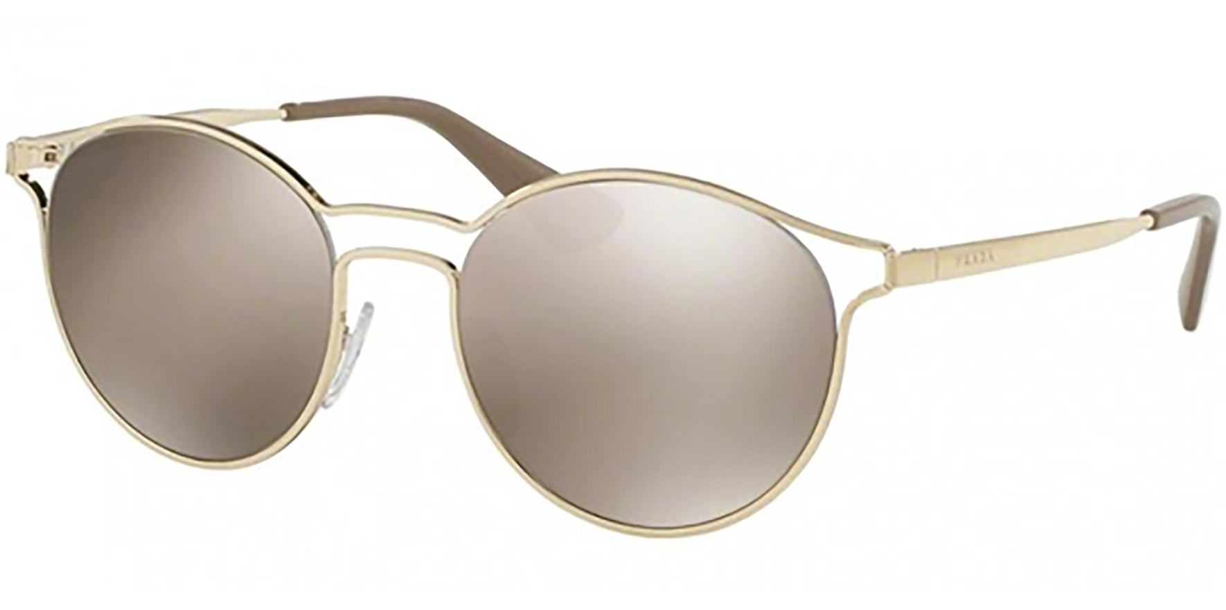 Prada 62SS Cinema Gold-Tone Round Cat Eye w/ Mirror Lens - Eyedictive