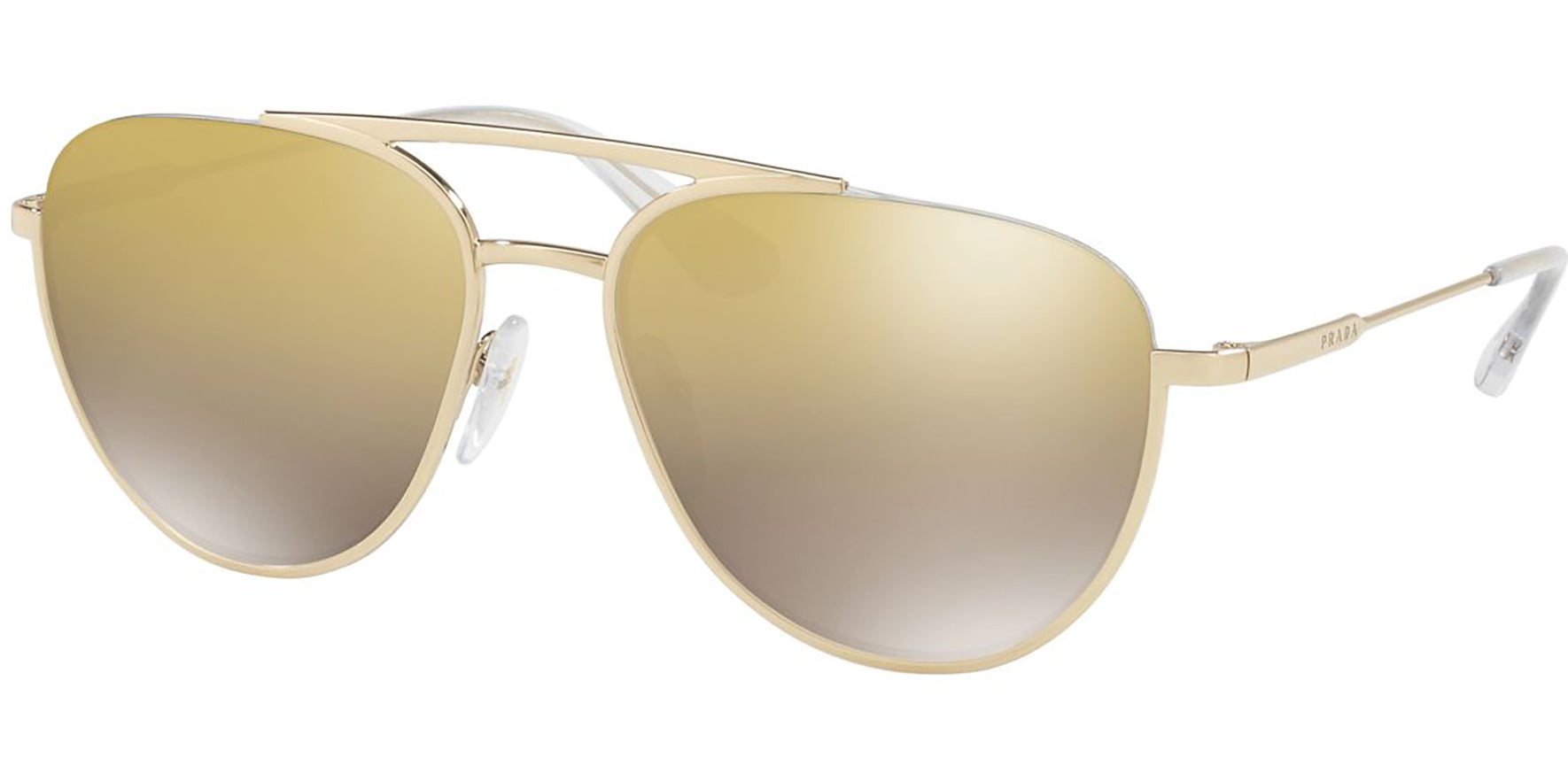 Prada Conceptual Pale Gold-Tone Aviator w/ Gradient & Mirror Lens - Eyedictive