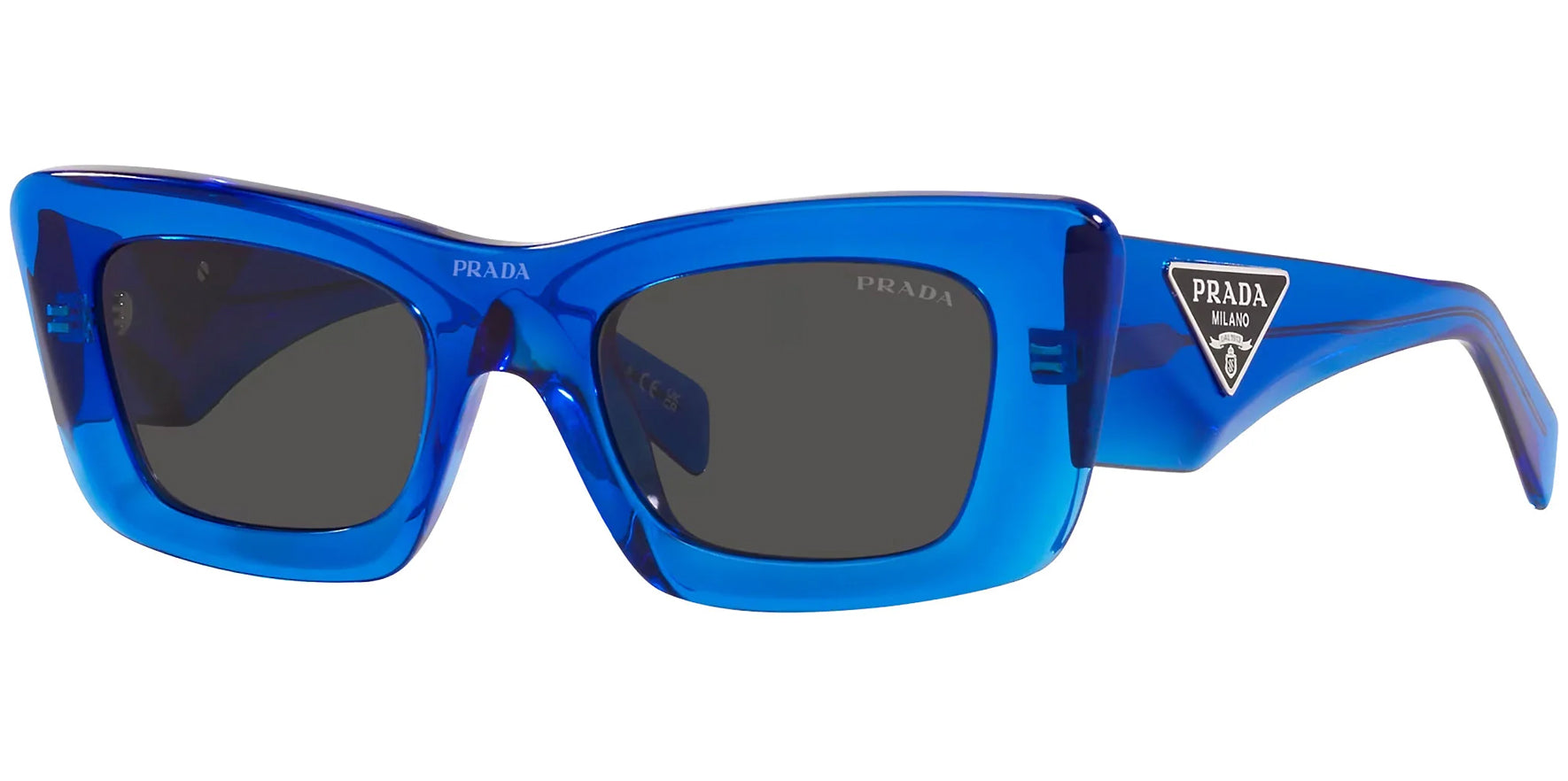 Prada Crystal Electric Blue Chunky Cat Eye