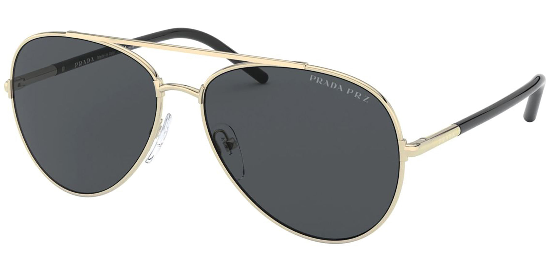 Prada Decode Polarized Pale Gold-Tone Aviator - Eyedictive
