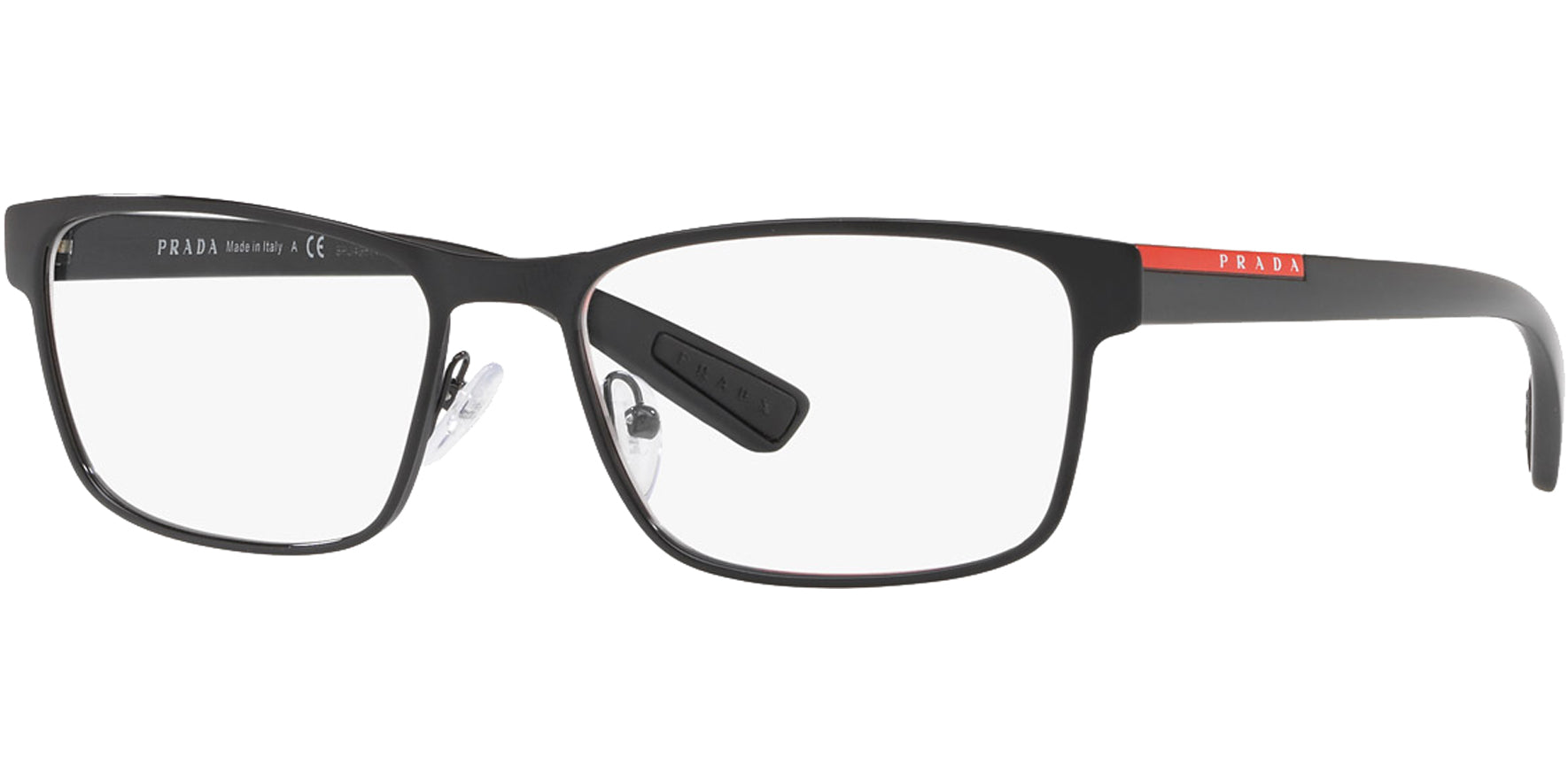 Prada Linea Rossa Black Rectangle Eyeglass Frames - Eyedictive