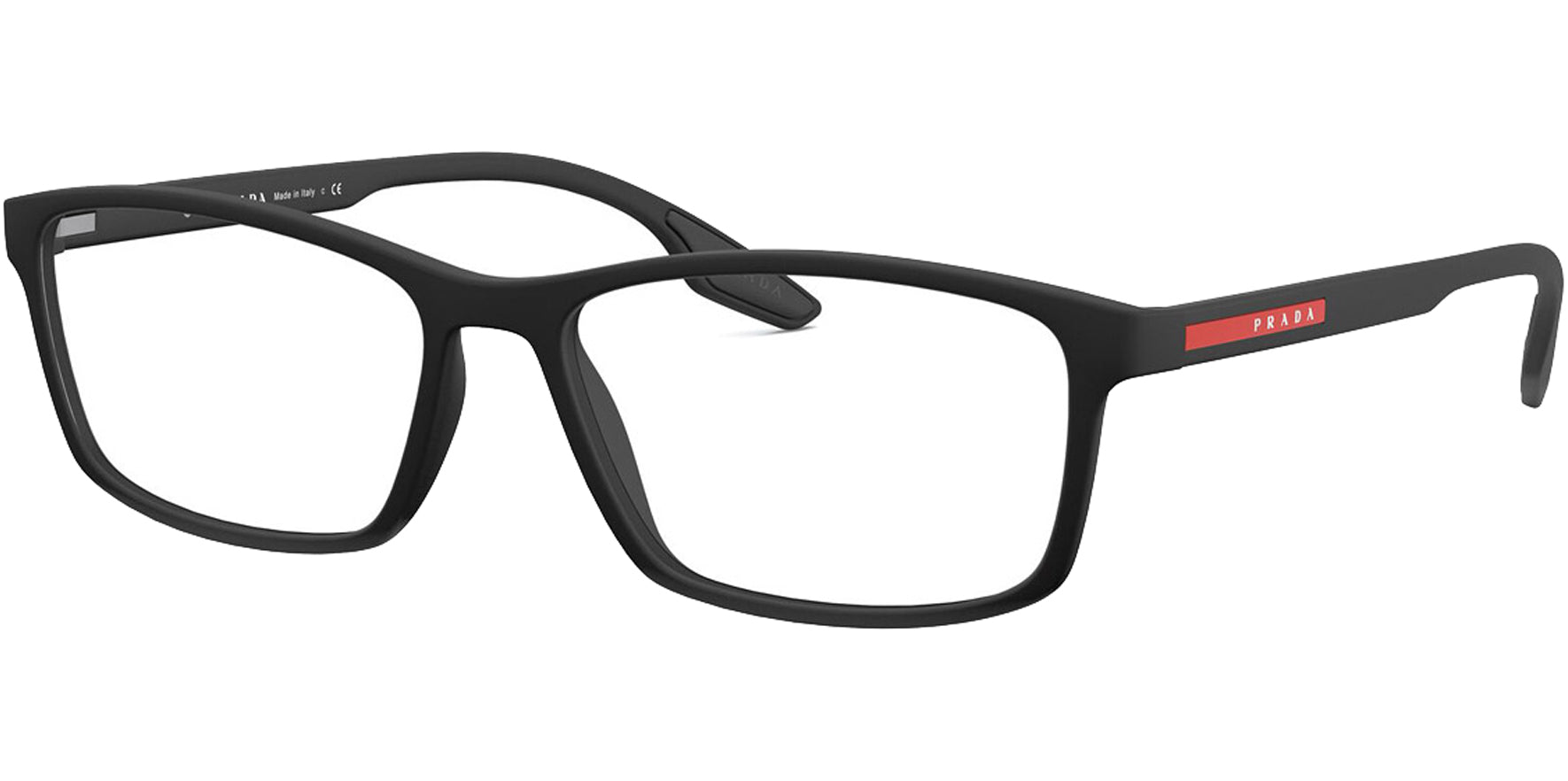 Prada Linea Rossa Lifestyle Black Rubber Eyeglass Frames - Eyedictive