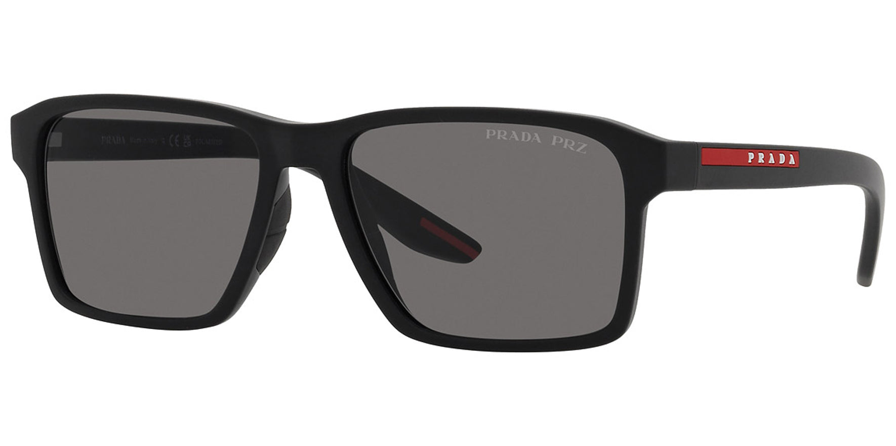 Prada Linea Rossa Polarized Black Rubber Rectangle - Eyedictive