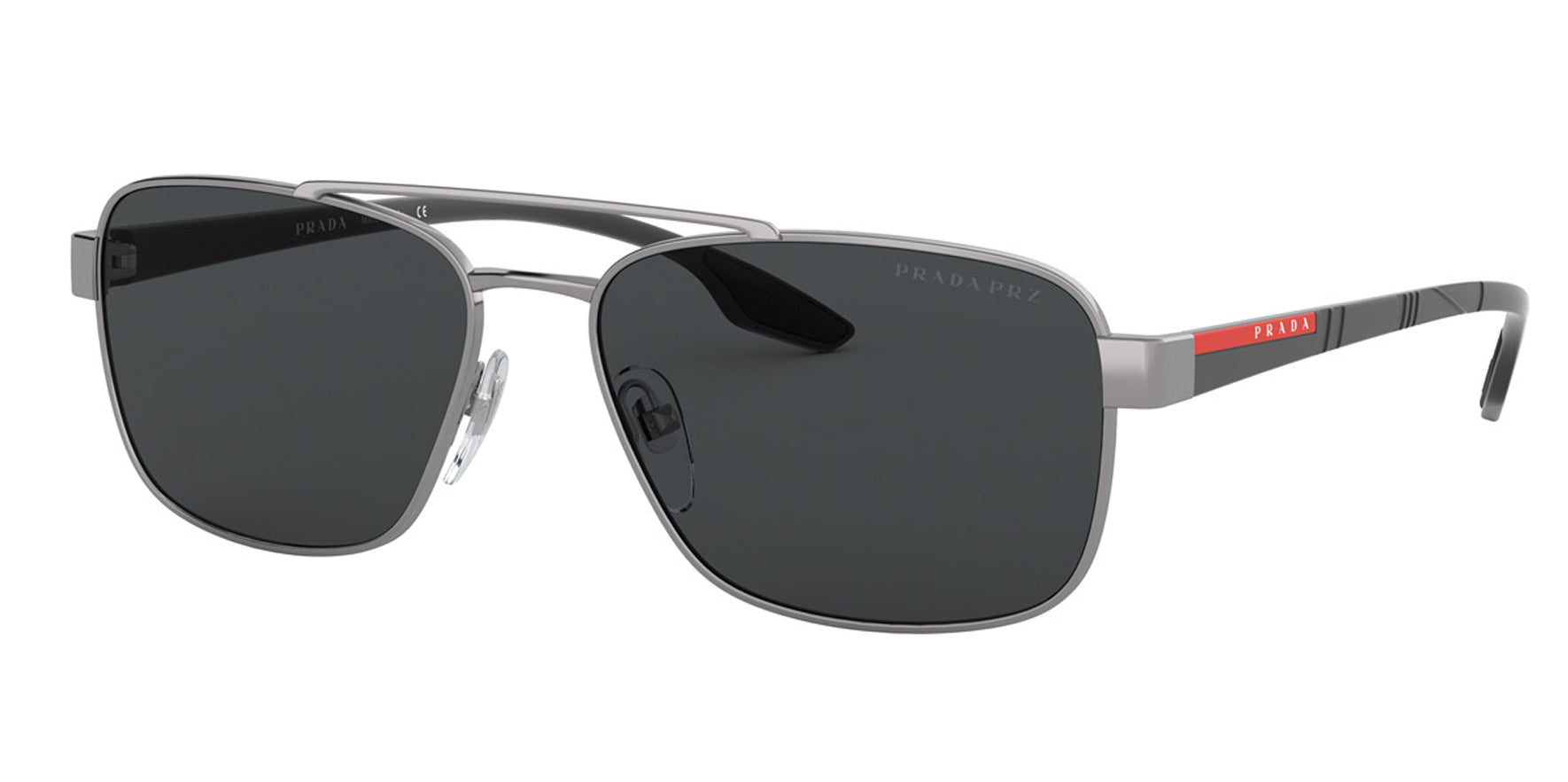 Prada Linea Rossa Polarized Gunmetal Aviator - Eyedictive