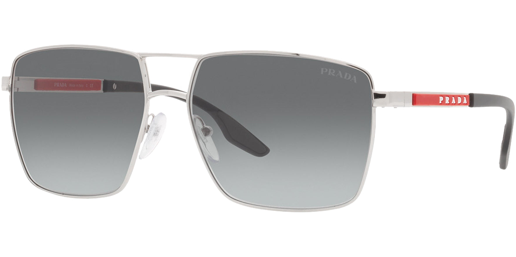 Prada Linea Rossa Silver-Tone Navigator w/ Gradient Lens - Eyedictive