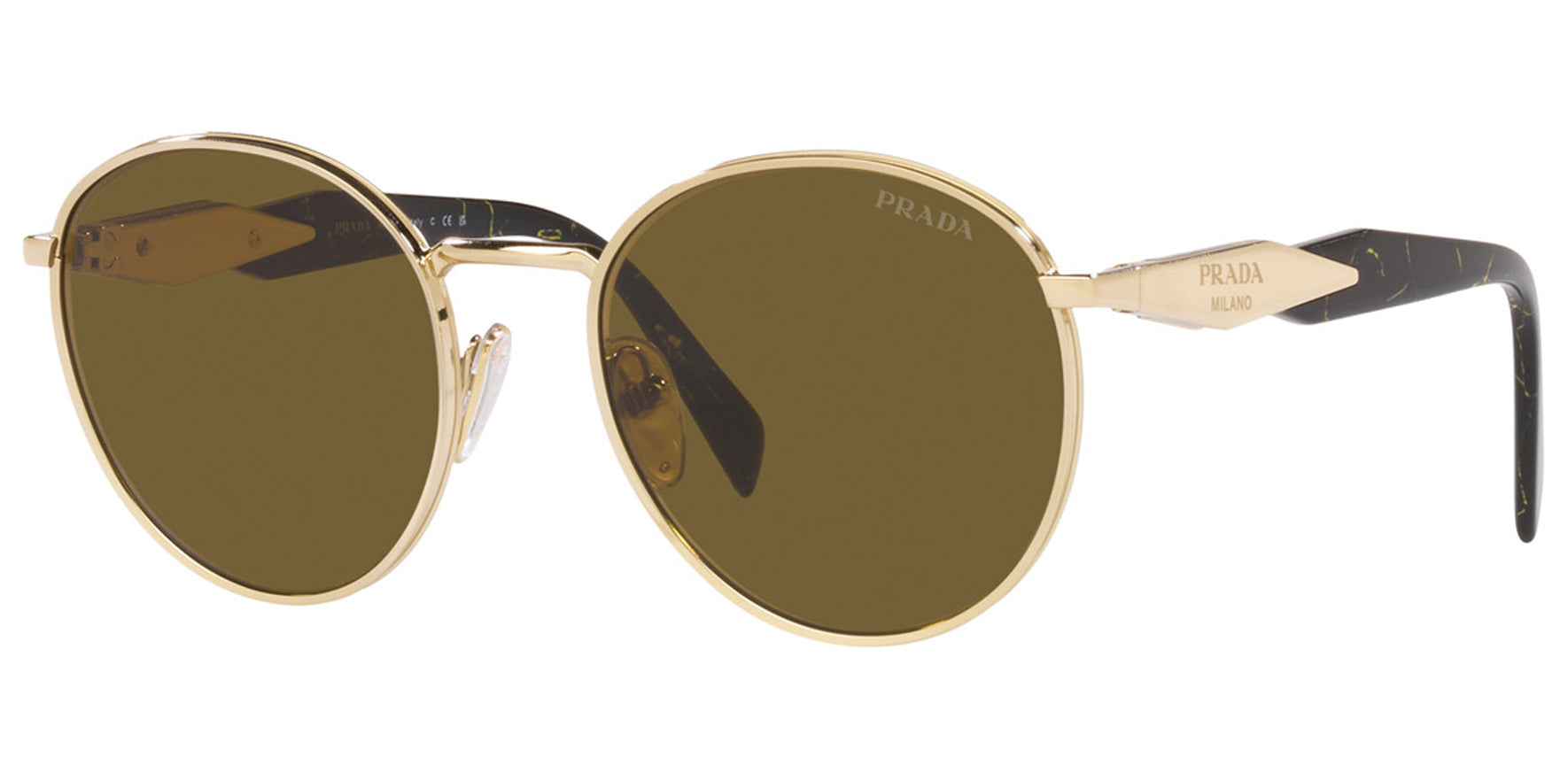 Prada Pale Gold-Tone Round - Eyedictive