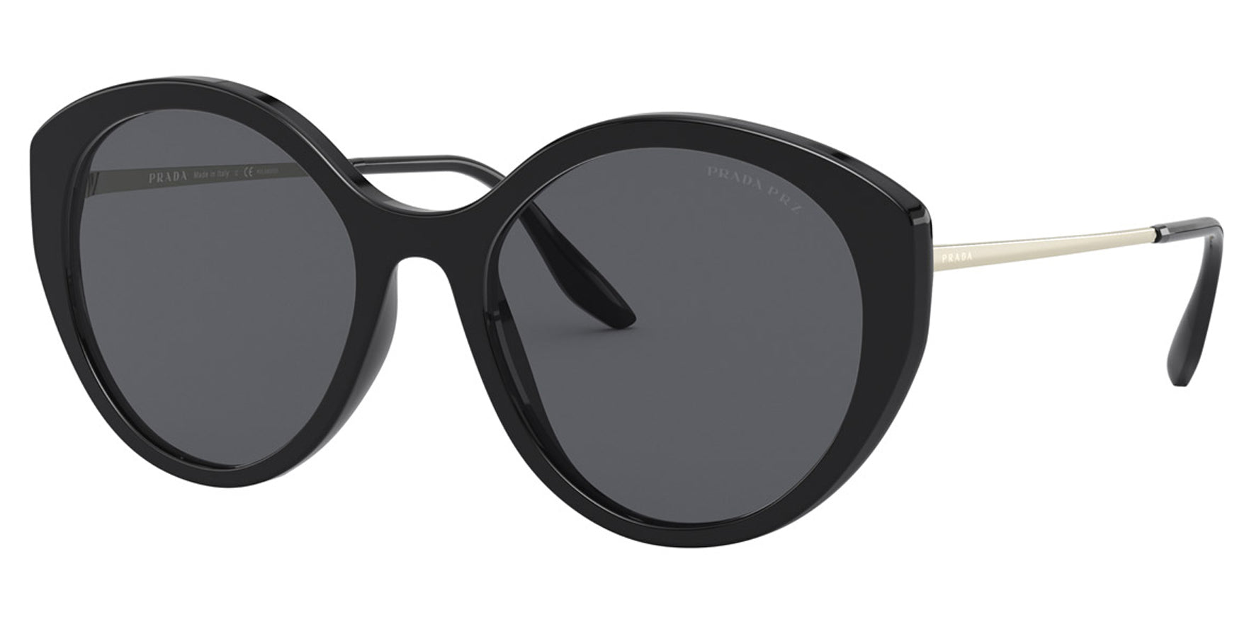 Prada Polarized Black Oval Butterfly - Eyedictive