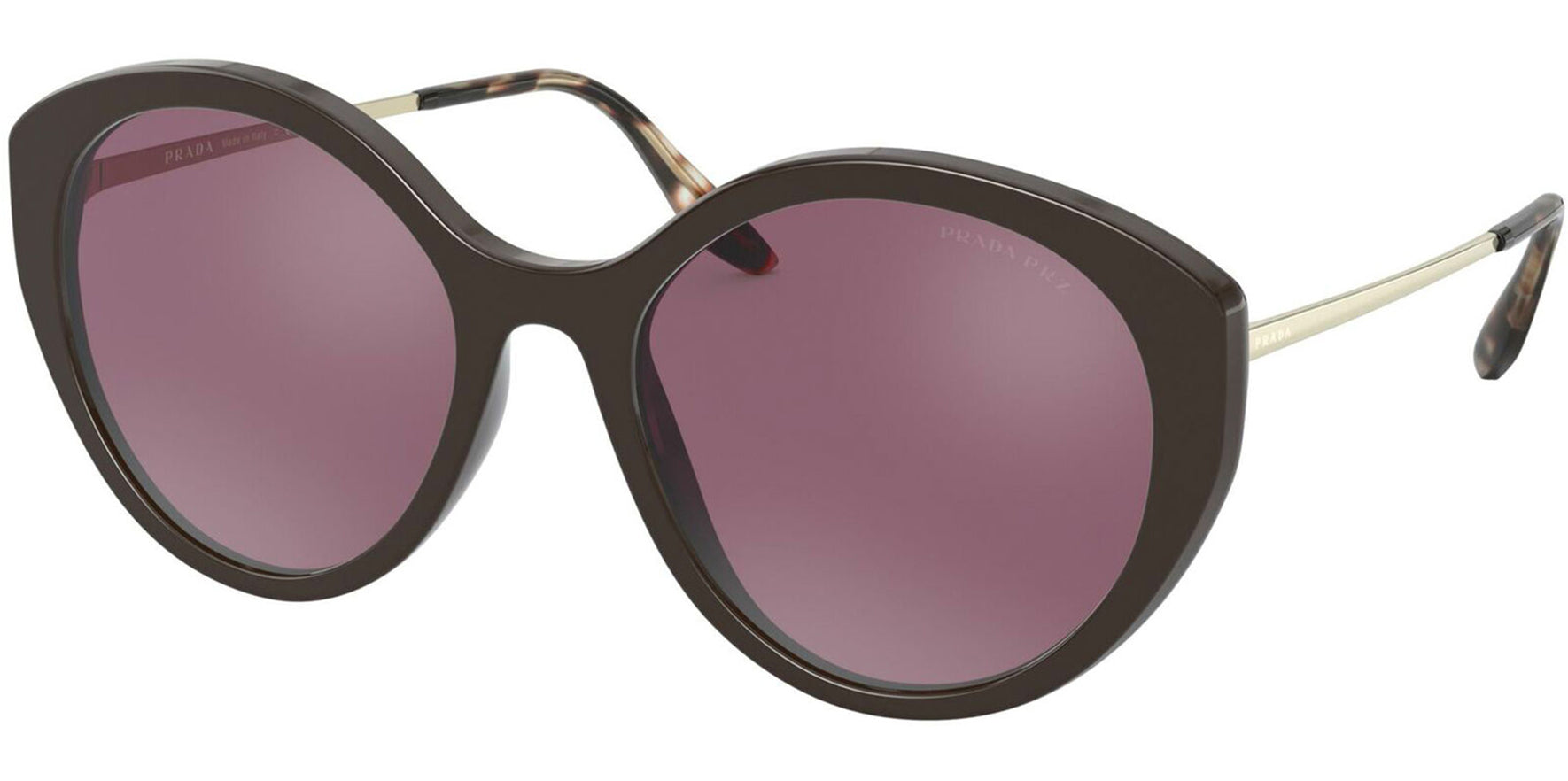 Prada Polarized Brown Oval Butterfly w/ Pink Lens - Eyedictive