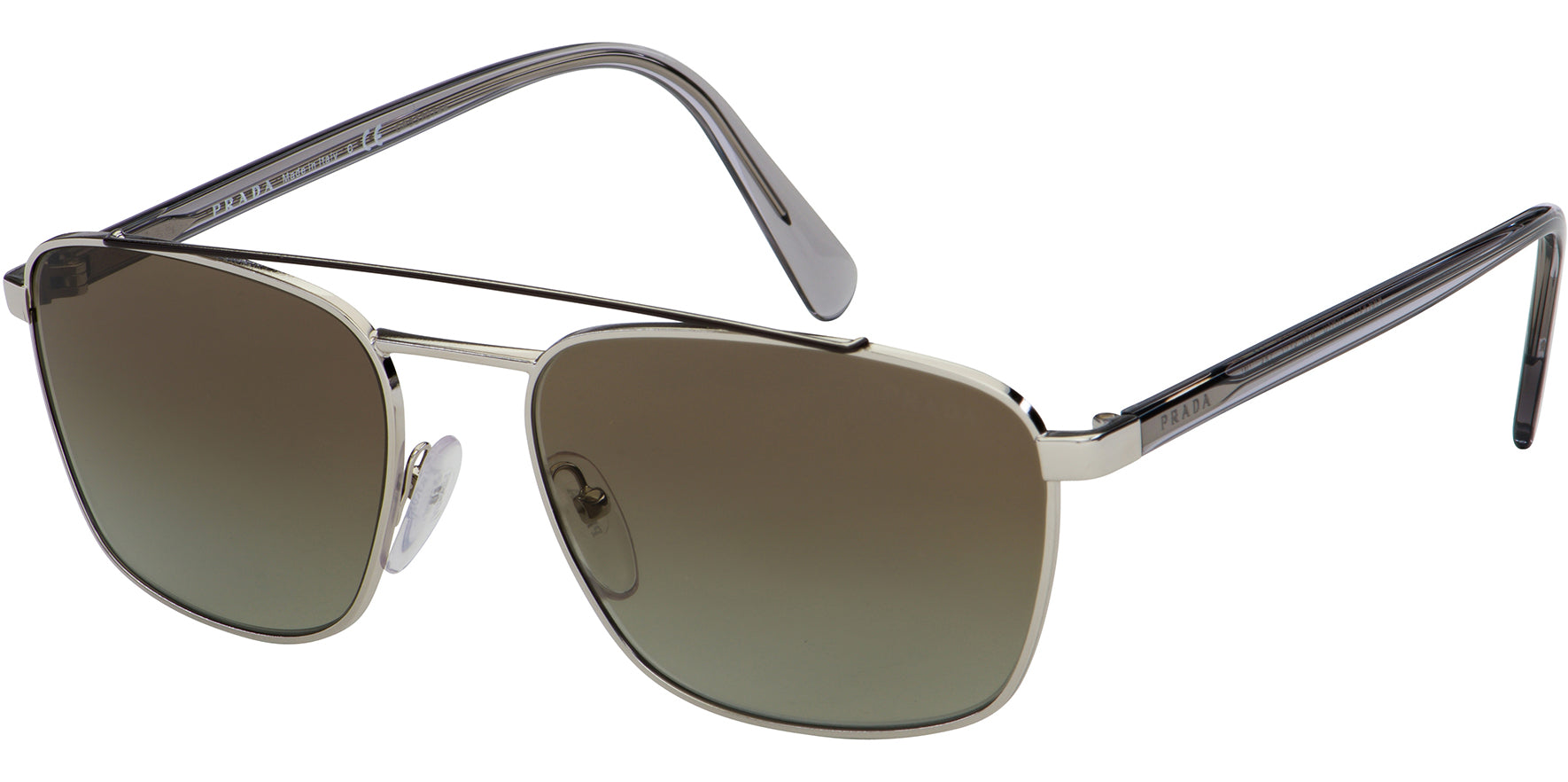 Prada Silver-Tone Square Aviator w/ Gradient Lens - Eyedictive