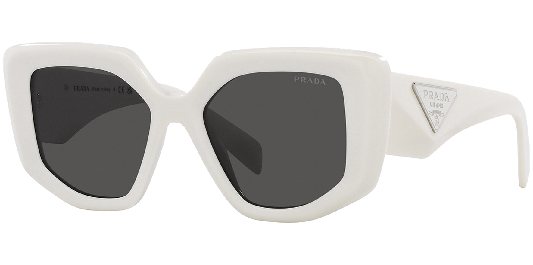 Prada Talc Geometric Squared Cat Eye - Eyedictive