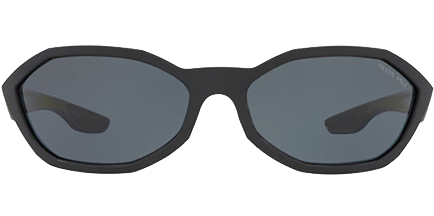 Prada Linea Rossa Polarized Matte Black Geometric Wrap - Eyedictive