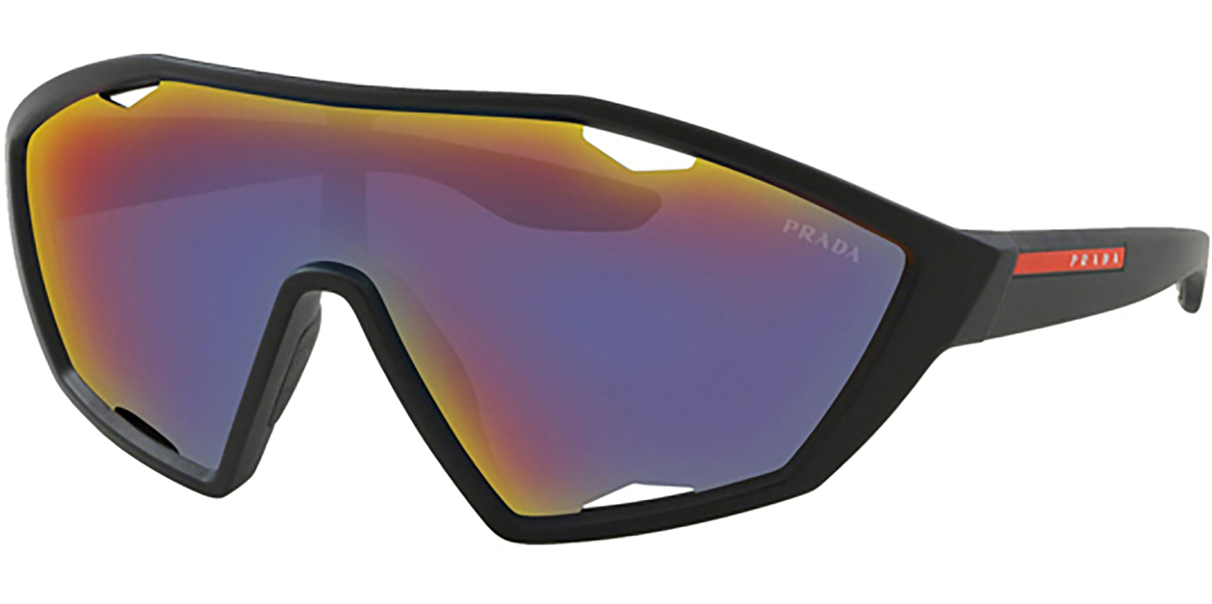 Prada Linea Rossa Black Rubber Shield Wrap - Eyedictive