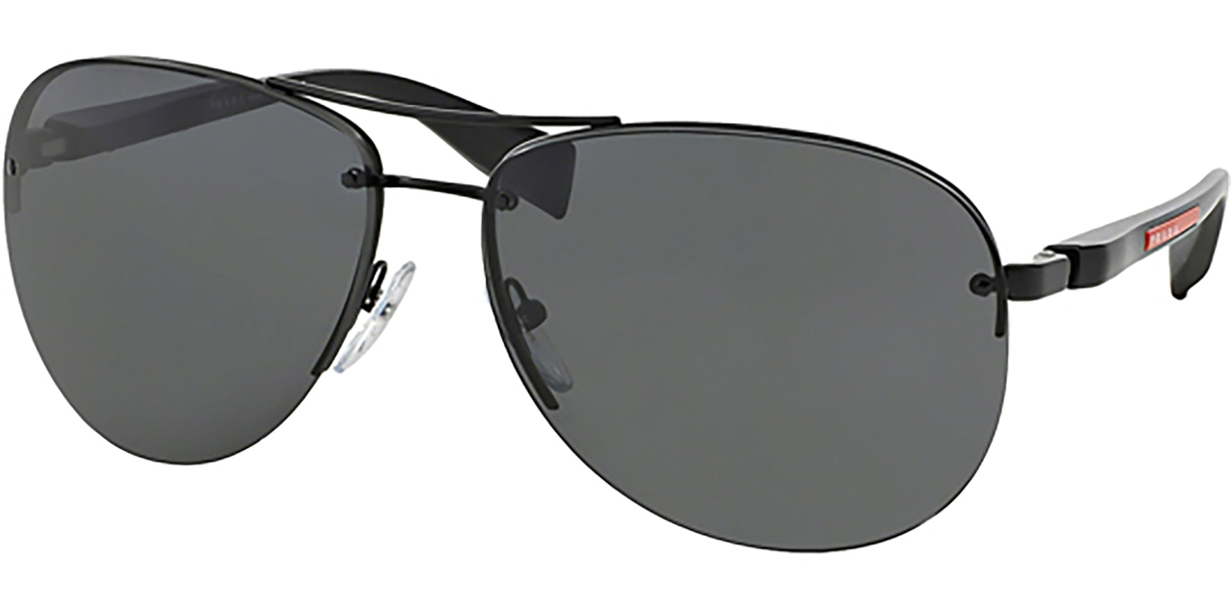 Prada Linea Rossa Black Rimless Aviator - Eyedictive