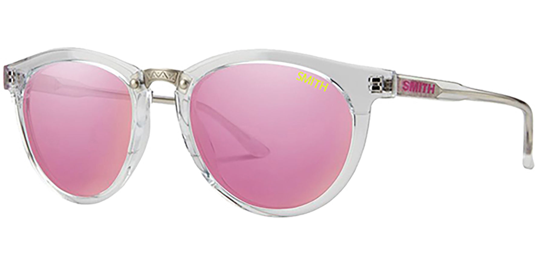 Smith Optics Questa Crystal Round w/ Pink Mirror Lens - Eyedictive