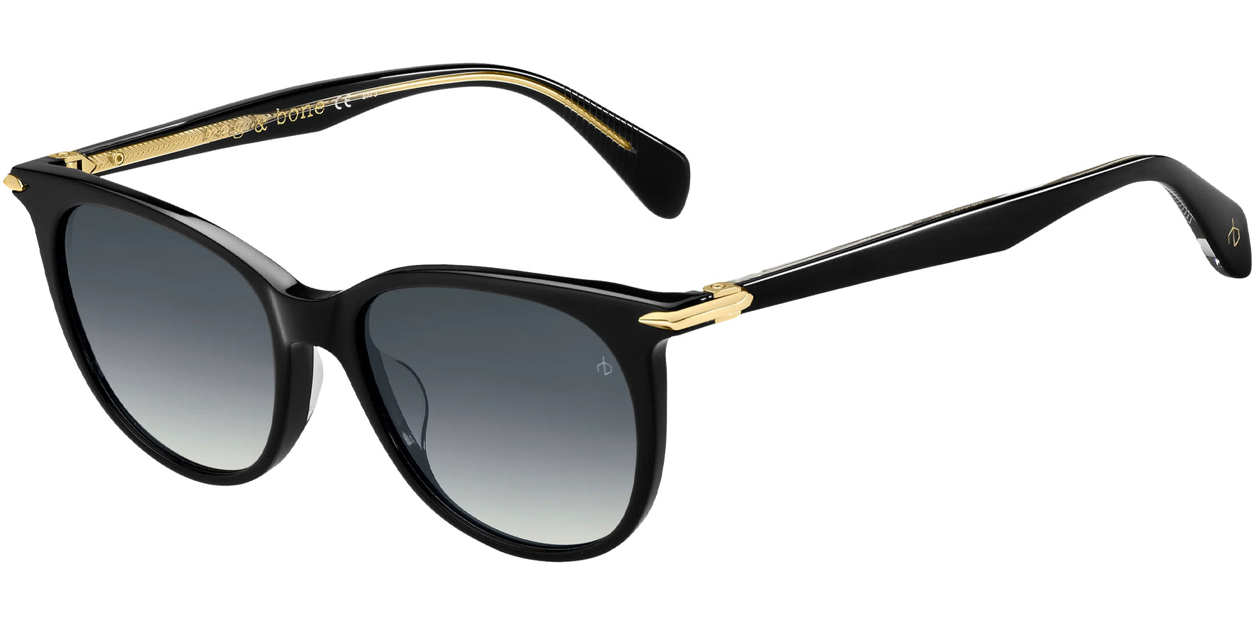 Rag and Bone Black Rounded Cat Eye w/ Gradient Lens - Eyedictive