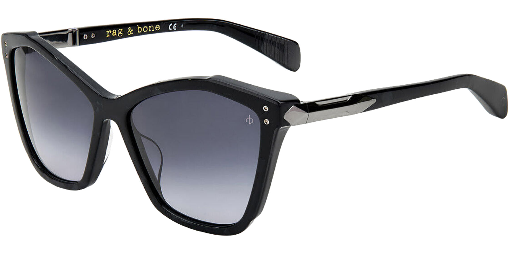 Rag & Bone Black Mother of Pearl Geometric Cat Eye - Eyedictive