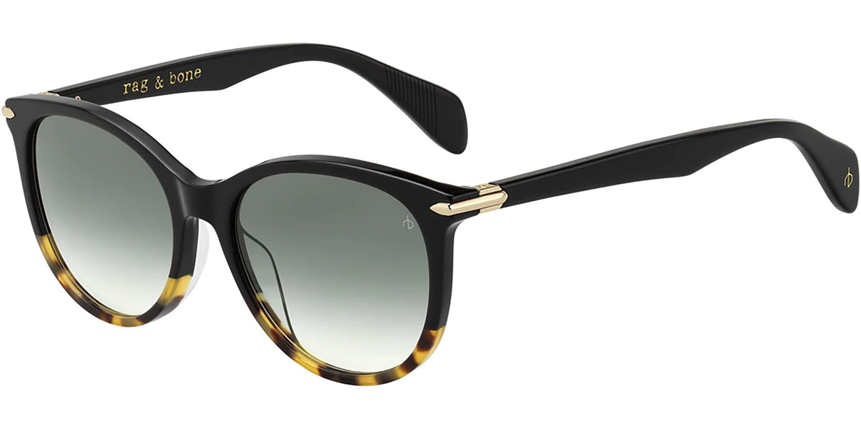 Rag & Bone Black/Havana Rounded Cat Eye w/ Gradient Lens - Eyedictive