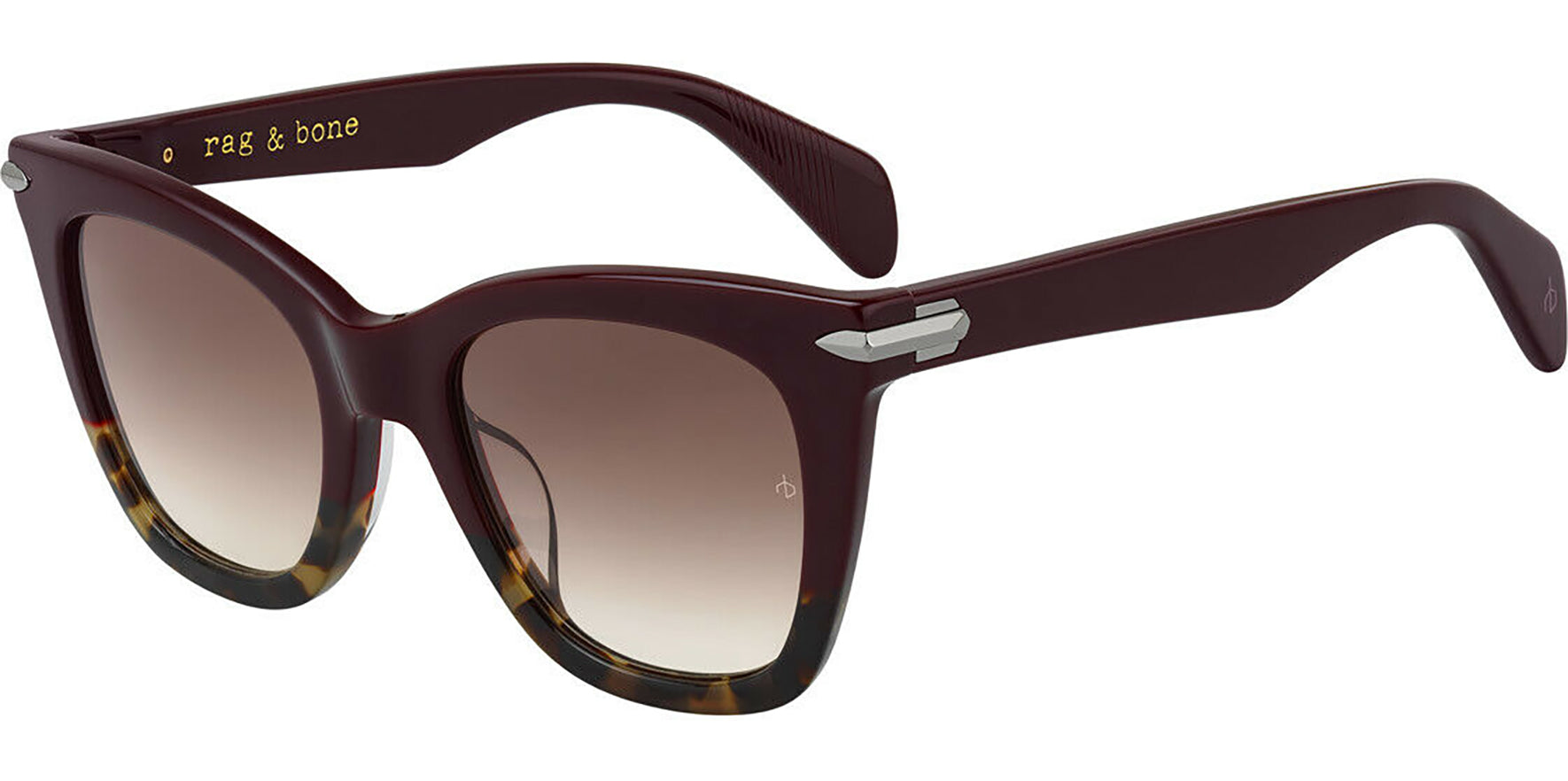 Rag & Bone Burgundy/Havana Oversize Cat Eye w/ Gradient Lens - Eyedictive