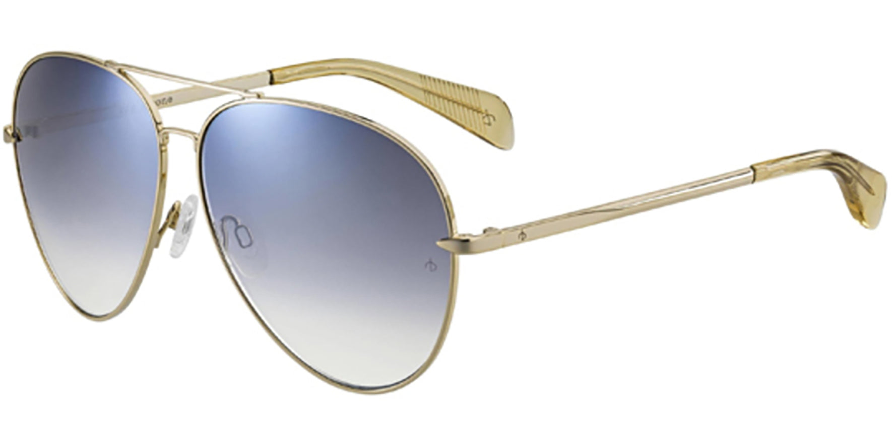 Rag & Bone Gold-Tone Aviator w/ Gradient Mirror Lens - Eyedictive