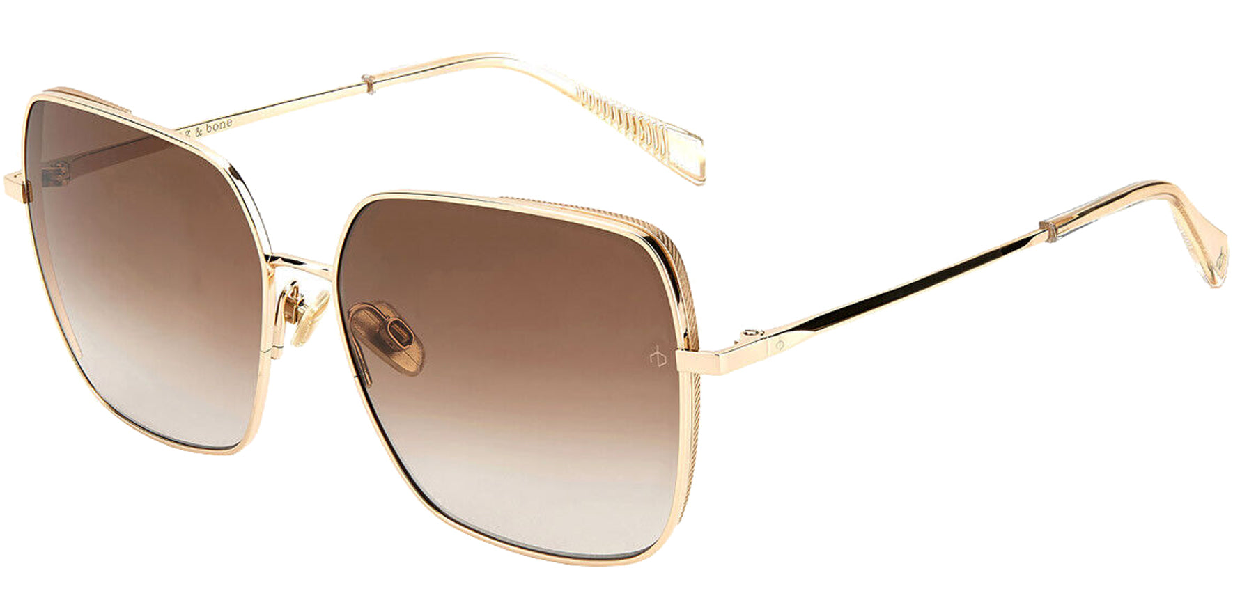 Rag & Bone Gold-Tone Oversize Square w/ Gradient Lens - Eyedictive