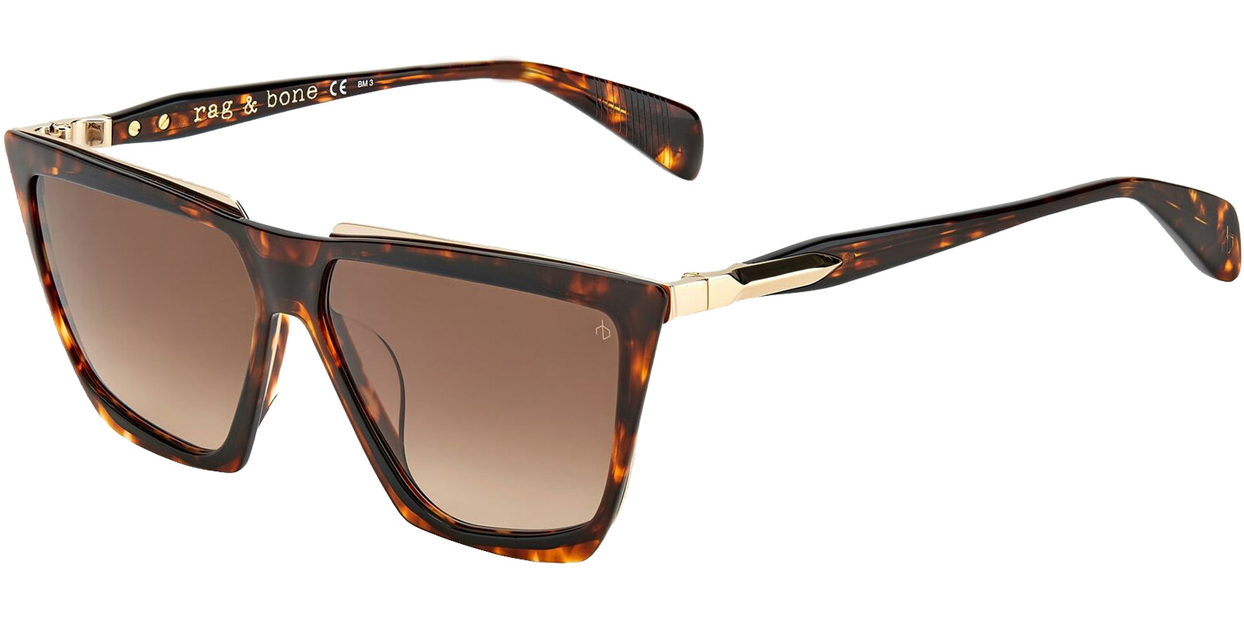 Rag & Bone Havana Brown/Black Geometric Flat-Top - Eyedictive