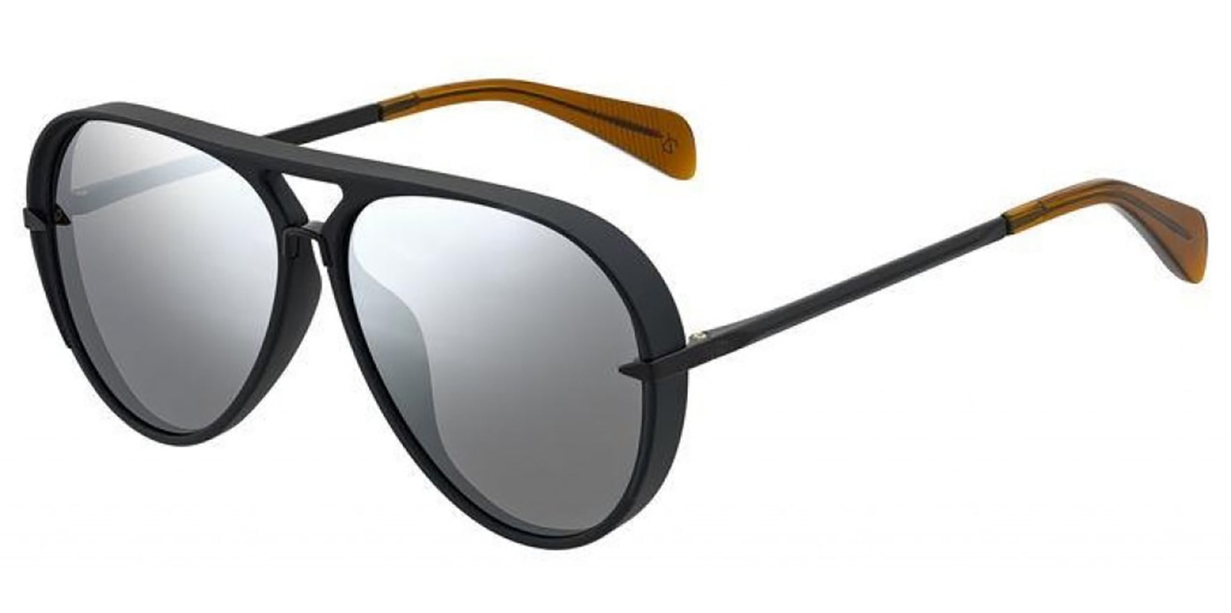 Rag & Bone Matte Black Pilot w/ Mirror Lens - Eyedictive