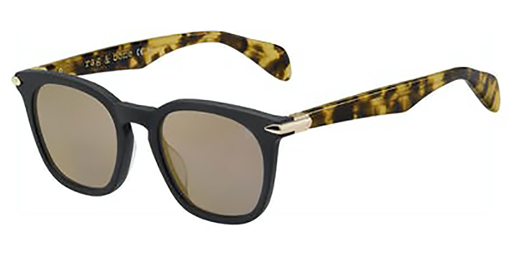 Rag & Bone Matte Black/Havana Soft Square w/ Mirror Lens - Eyedictive