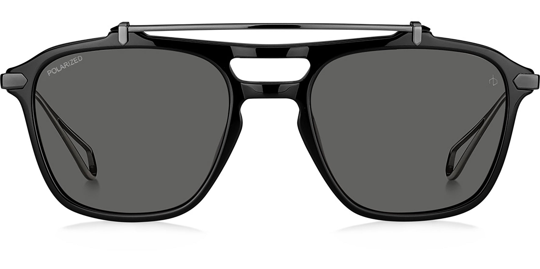 Rag & Bone Polarized Black Brow-Bar Navigator w/ Titanium Temples - Eyedictive