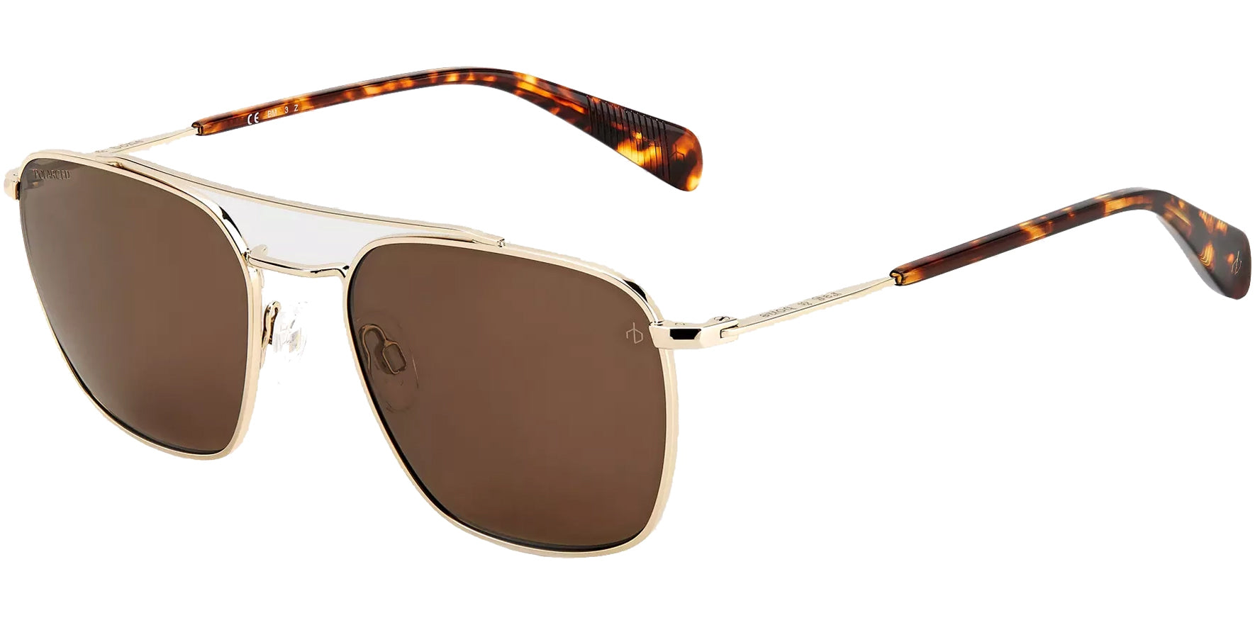 Rag & Bone Polarized Gold-Tone Square - Eyedictive