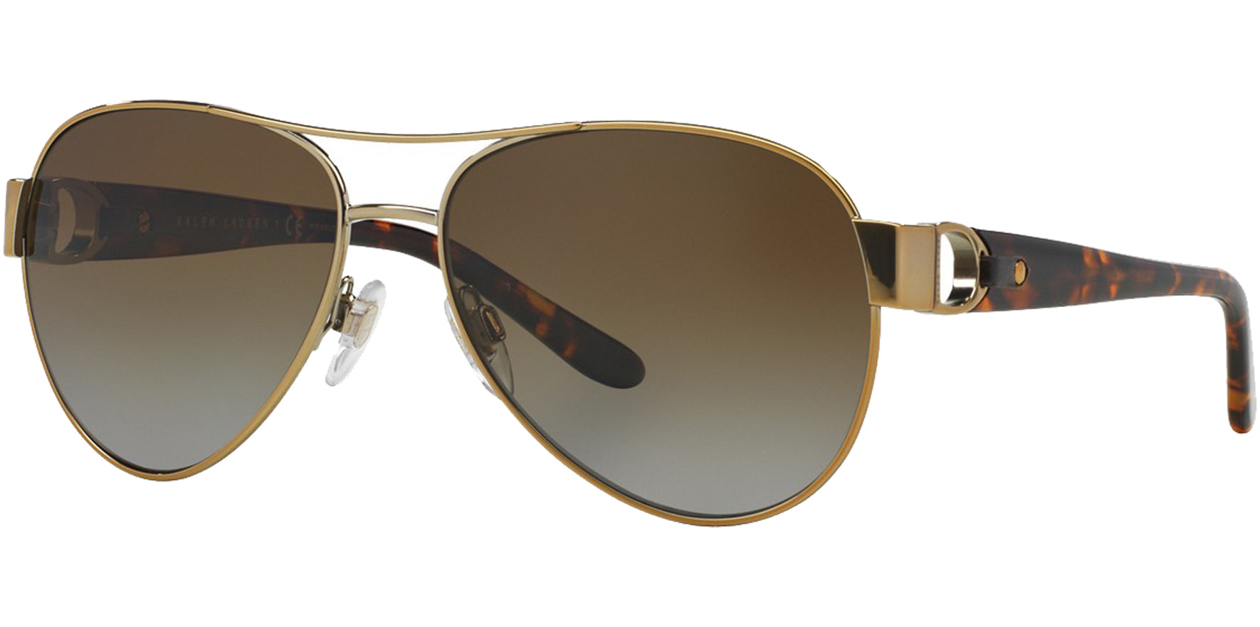 Ralph Lauren Polarized Shiny Pale Gold-Tone Aviator w/ Gradient Lens - Eyedictive