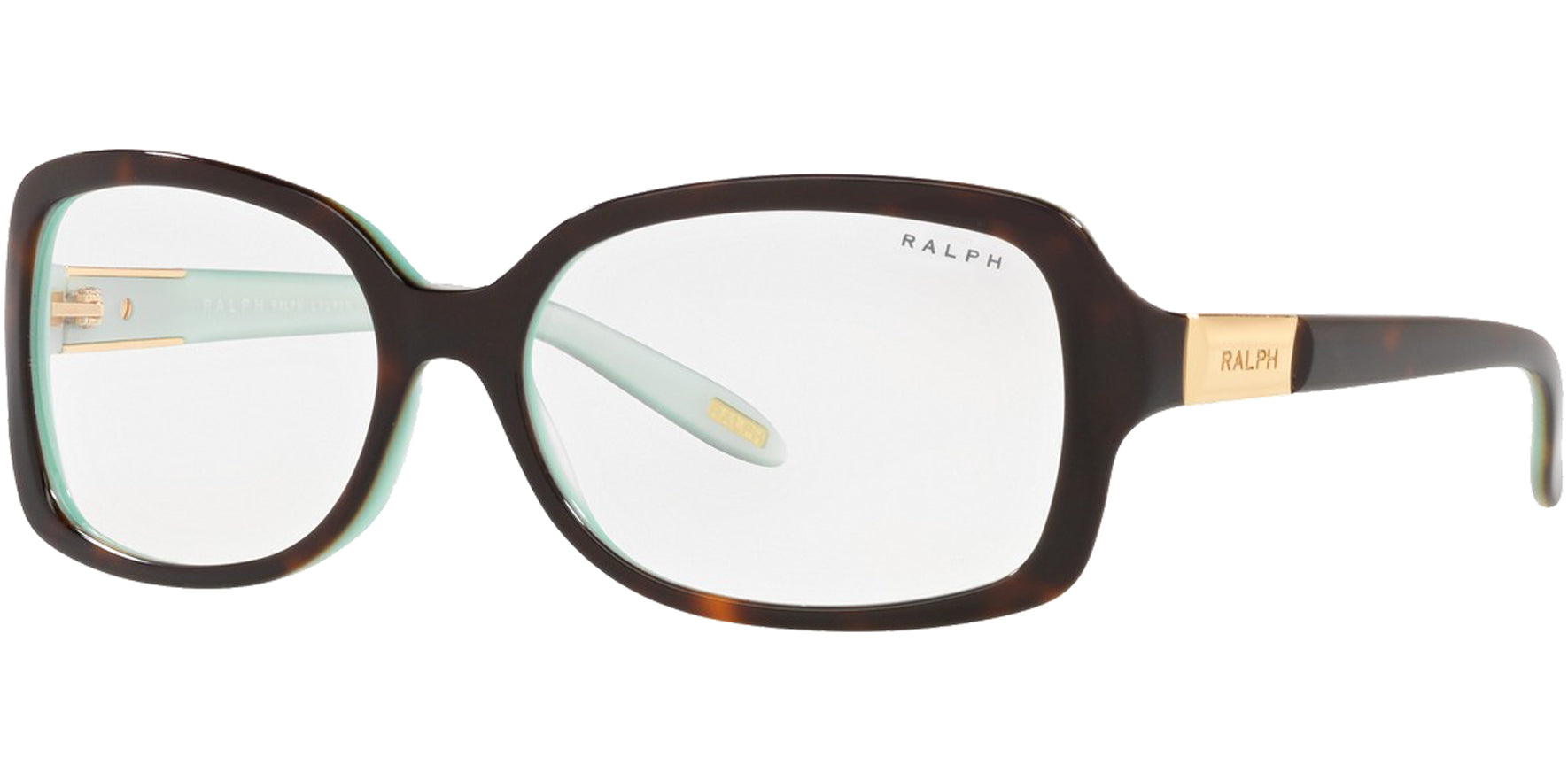 Ralph Lauren Shiny Havana on Aquamarine Rectangle - Eyedictive