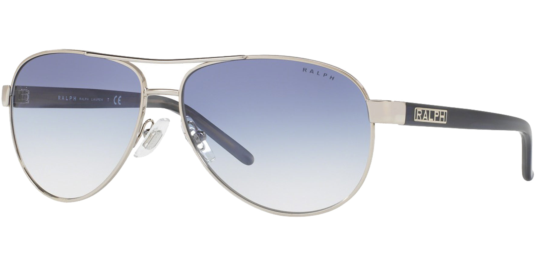 Ralph Lauren Shiny Silver-Tone Aviator w/ Gradient Lens - Eyedictive